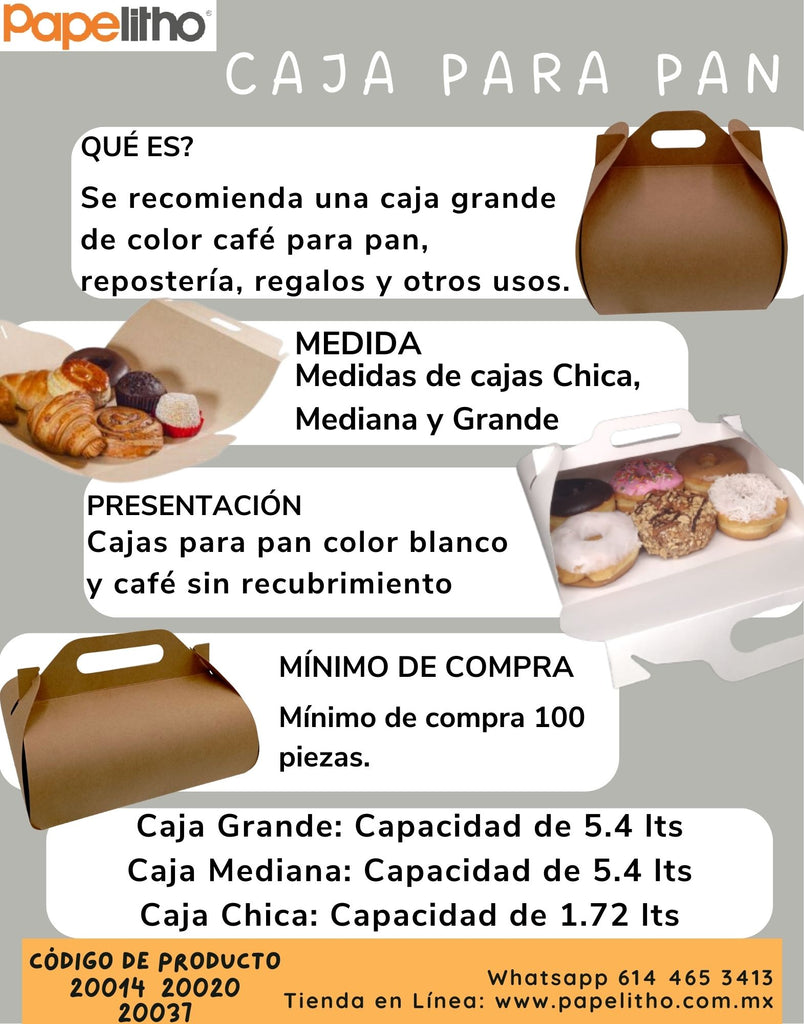 CAJA CAFÉ KRAFT TAMAÑO CHICA PARA PAN. PRESENTACIÓN DE 100 PIEZAS.