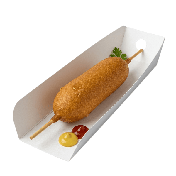 Plato Blanco Corn Dog Biodegradable