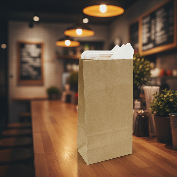Bolsa Kraft #8 15.5X10X30 cm -  100piezas