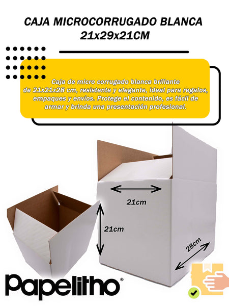 Caja Blanca Para Regalo y Empaque 28 x 21 x 21 Cm. Incluye 15 piezas