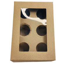 25 Cajas Kraft Para Repostería O Cupcakes De 6 Con Separador