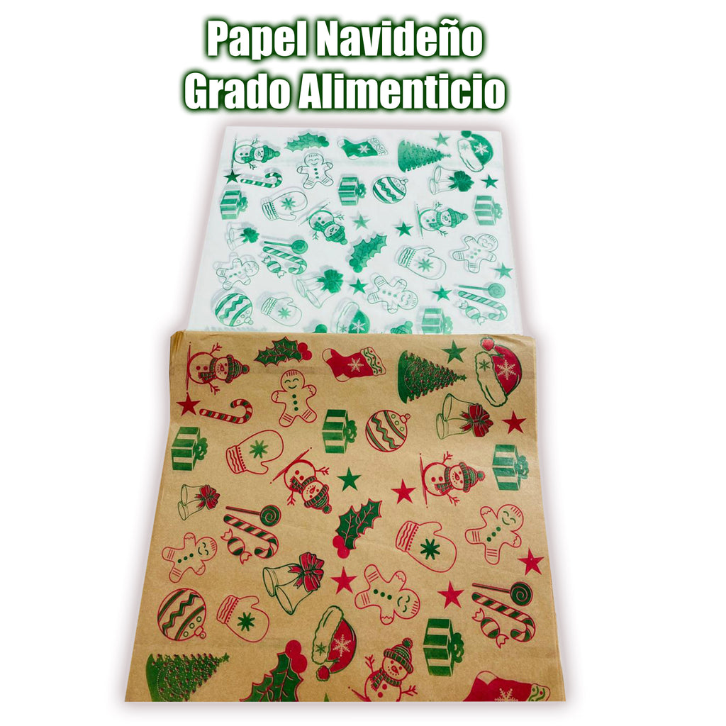 Papel Navideño Encerado Grado Alimenticio 35x35cm 500 Hojas