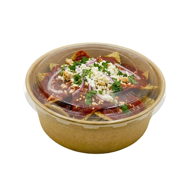 Bowl para ensalada café 44 oz con tapa 100 piezas