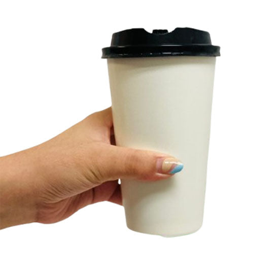 Vasos De Papel Para Cafe 16 Oz Con Tapa. Caja Con 100 Piezas