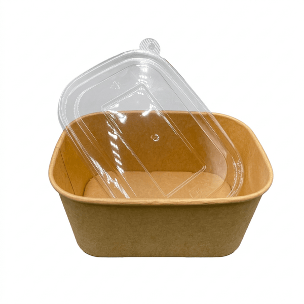 Bowl Rectangular Biodegradable 32oz(946ml) Con Tapa