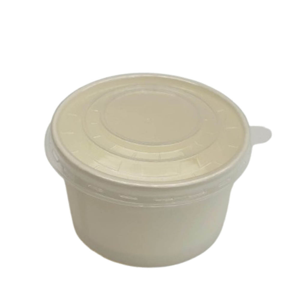 Vaso De Papel Blanco Para Helado 236 Ml (8oz) C/ Tapa 1000pz Blanco