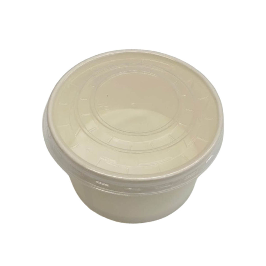 Vaso De Papel Blanco Para Helado 236 Ml (8oz) C/ Tapa 1000pz Blanco