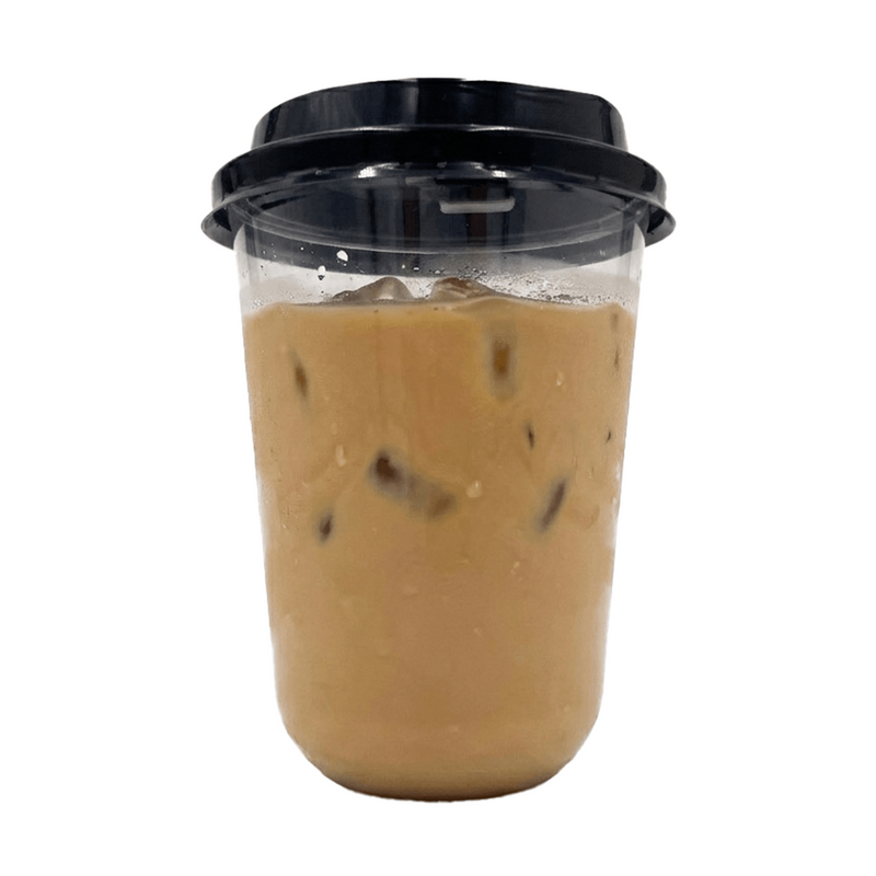 Vasos Curvos Desechables 16oz Tapa Negra Con Boquilla