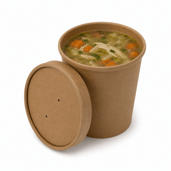 Vaso Con Tapa Hermética Ventilada Para Sopa y Caldo 26oz