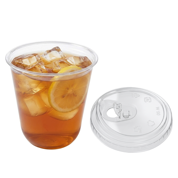 Vaso Curvo 12oz Tapa Boquilla Transparente