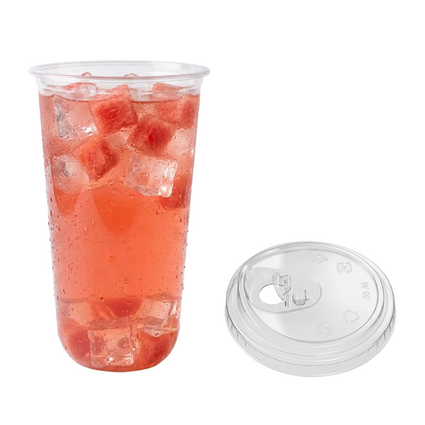 Vasos Curvos 24oz Tapa Boquilla Transparente