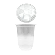 Vaso Transparente Curvo con Tapa Plana 16 Oz - 1000 Piezas