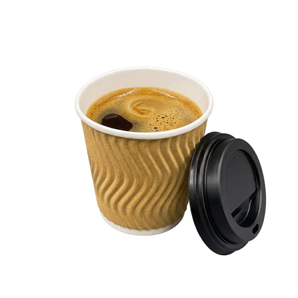 Vasos Ripple 4oz Térmico Café Espresso con Tapa Boquilla