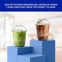 Vaso Transparente Curvo Con Tapa domo 12oz - Caja Con 1000 vasos