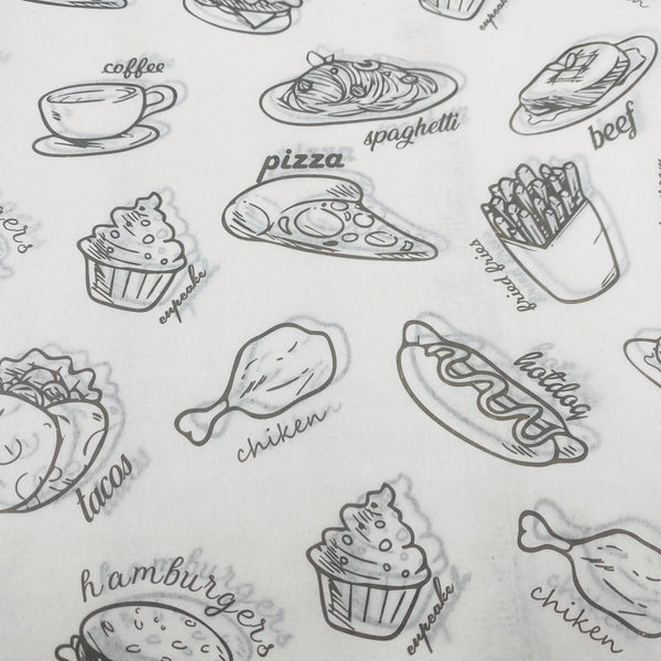 PAPEL ENCERADO FAST FOOD 30.5 X 30.5 CM. PAQUETE CON 500 HOJAS