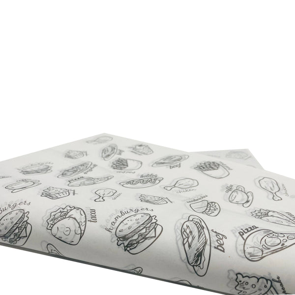 Papel Encerado Fast Food 500hojas 30.5 X 30.5cm